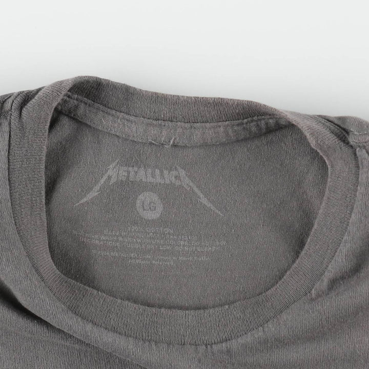 METALLICA Skull Pattern Band T-shirt Band Tee Men's L size cotton gray type Vintage Second Hand