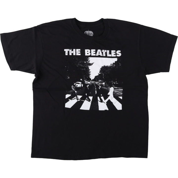 THE BEATLES Band T-shirt, Men's L size cotton black type Vintage Second Hand