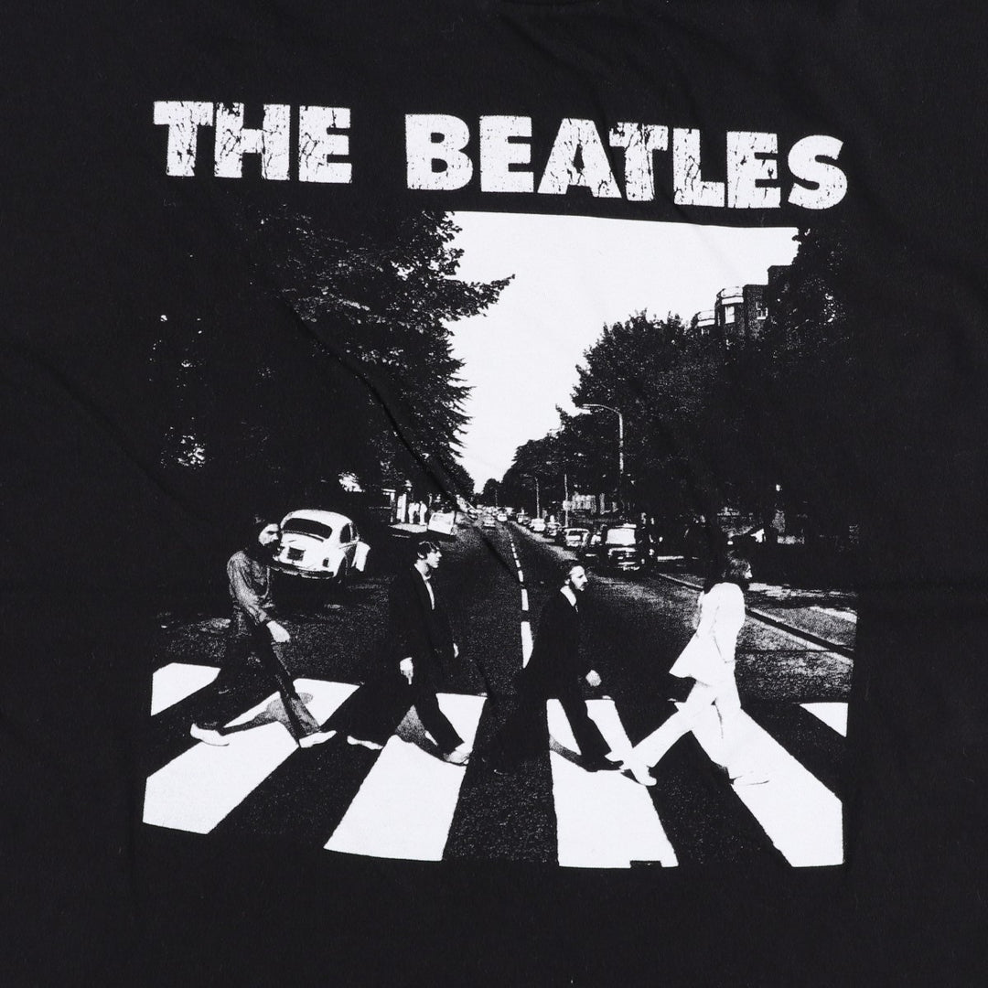 THE BEATLES Band T-shirt, Men's L size cotton black type Vintage Second Hand