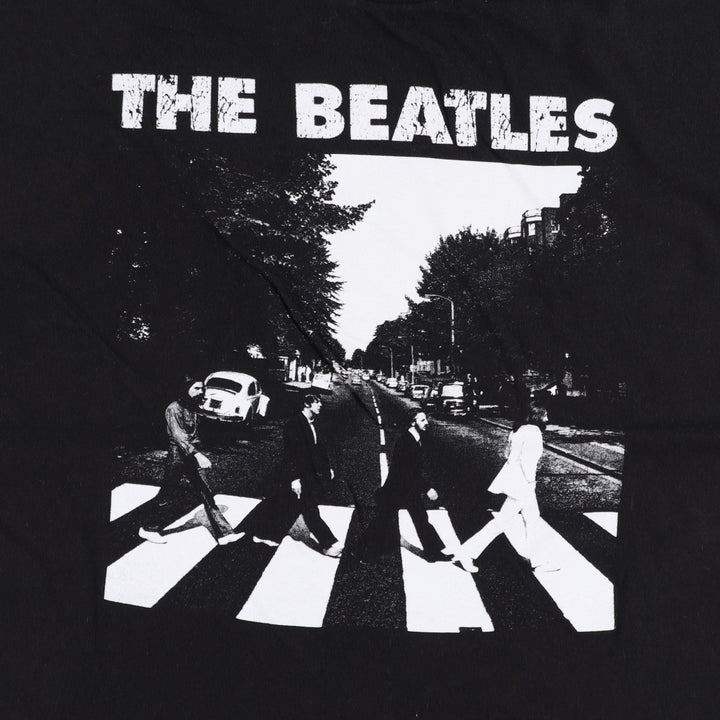 THE BEATLES Band T-shirt, Men's L size cotton black type Vintage Second Hand
