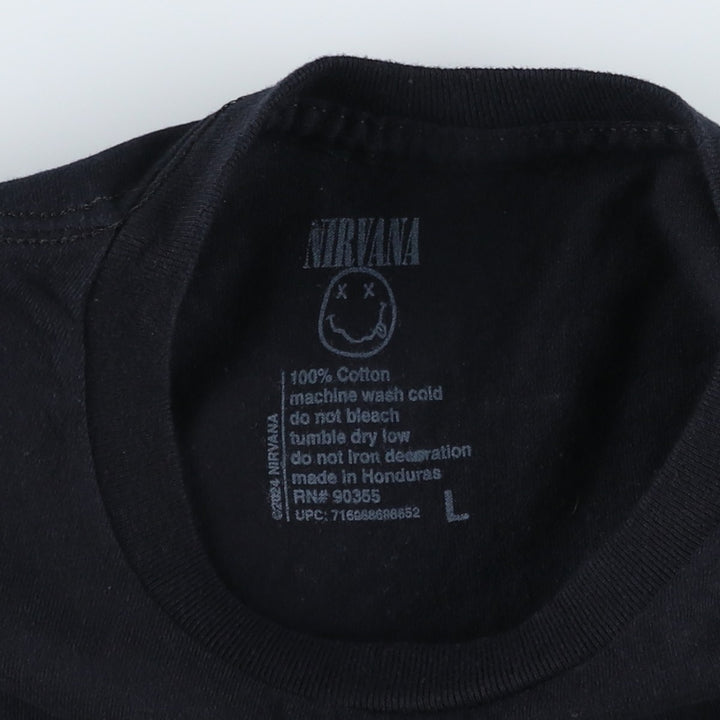 NIRVANA Nirvana Band T-shirt, Band T, Men's L size cotton black type Vintage Second Hand