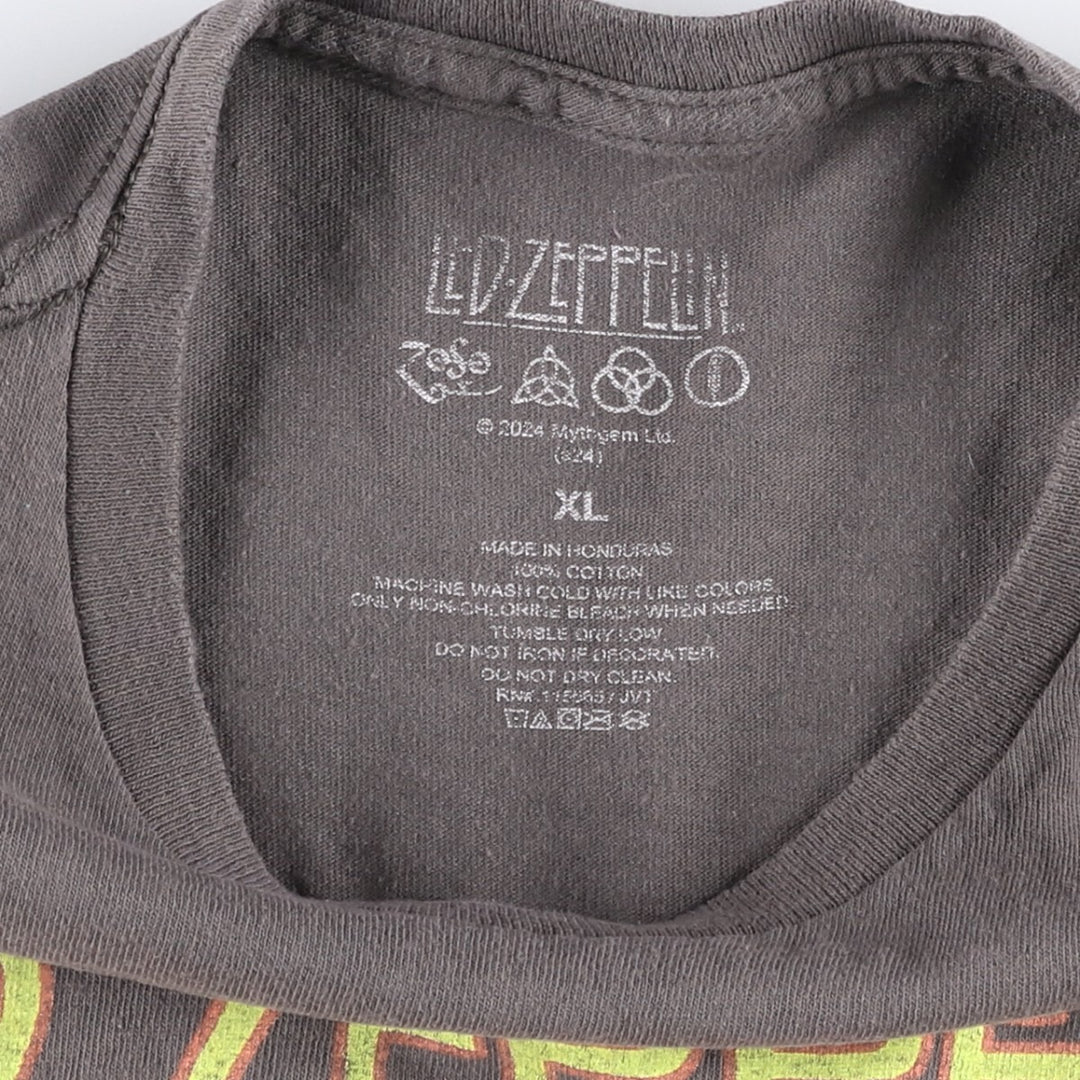 LED ZEPPELIN Led Zeppelin Band T-shirt Band T Men's XL cotton Charcoal Vintage Second Hand