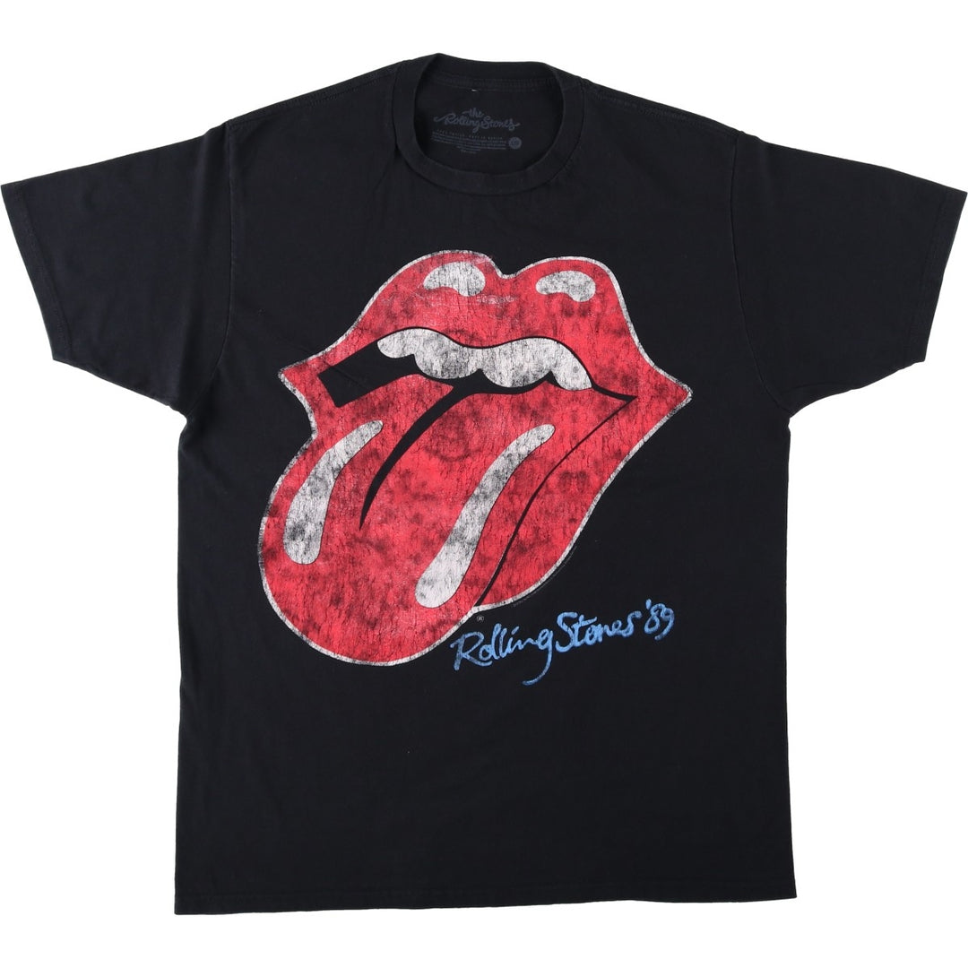 The Rolling Stones Band T-shirt, Band T, Men's L size cotton black type Vintage Second Hand
