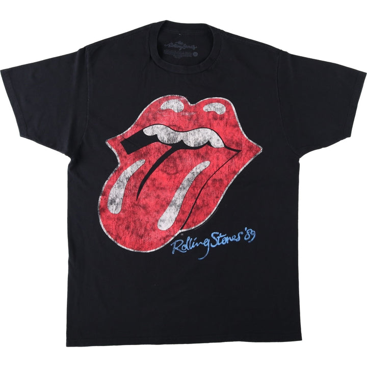 The Rolling Stones Band T-shirt, Band T, Men's L size cotton black type Vintage Second Hand