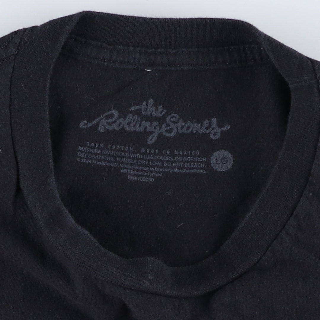 The Rolling Stones Band T-shirt, Band T, Men's L size cotton black type Vintage Second Hand