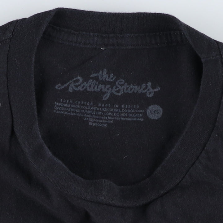 The Rolling Stones Band T-shirt, Band T, Men's L size cotton black type Vintage Second Hand