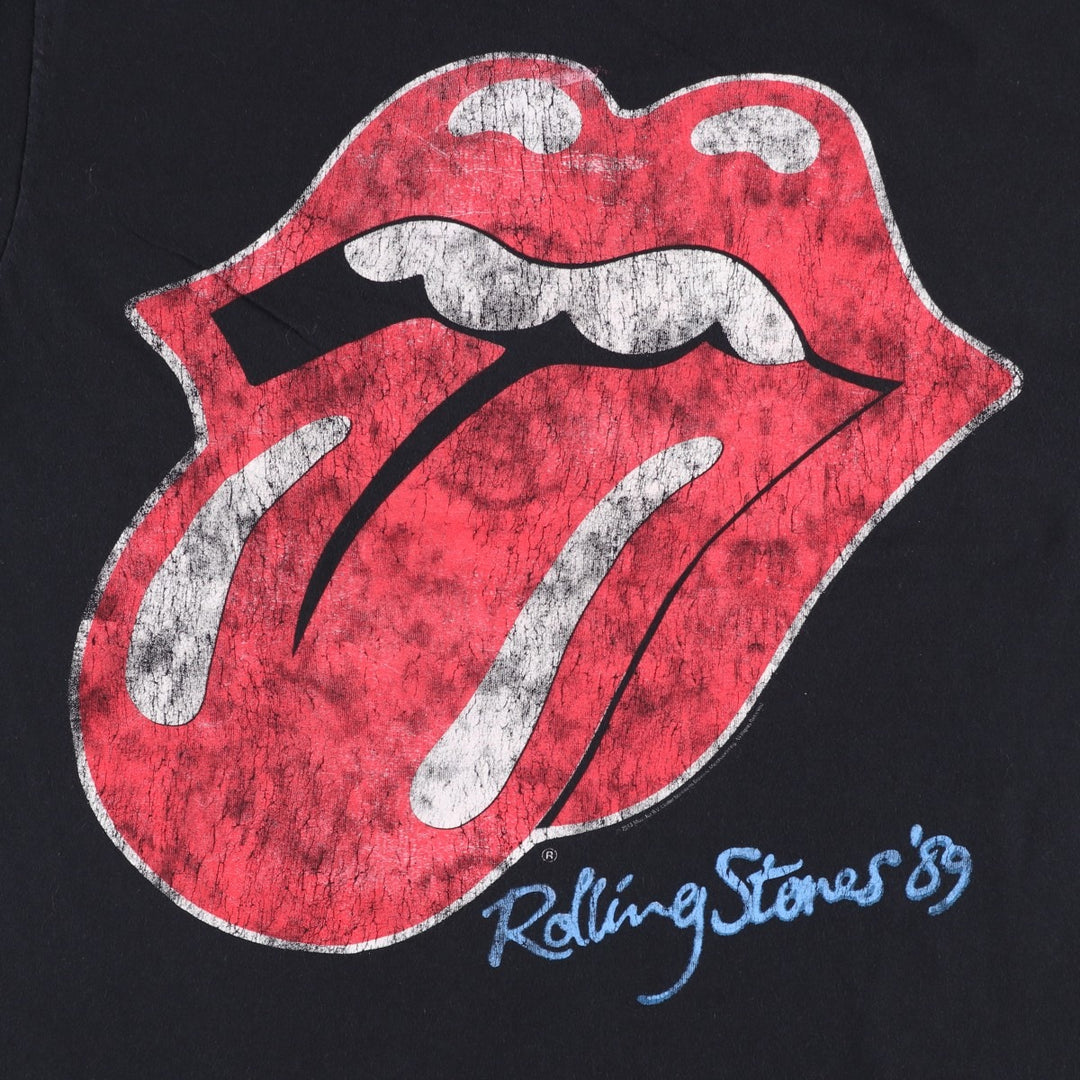 The Rolling Stones Band T-shirt, Band T, Men's L size cotton black type Vintage Second Hand