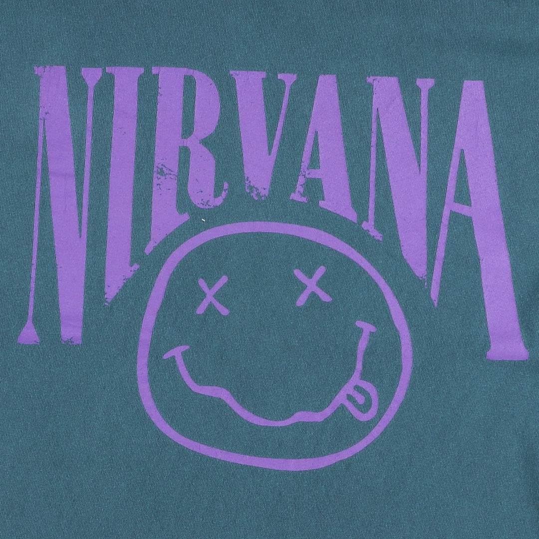 NIRVANA Nirvana Band T-shirt Band T Men's S size cotton blue type Vintage Second Hand
