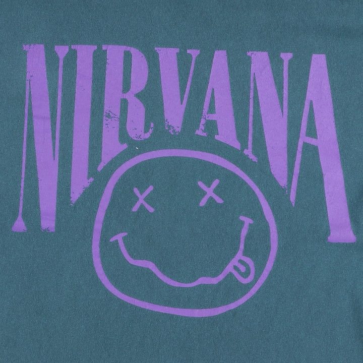 NIRVANA Nirvana Band T-shirt Band T Men's S size cotton blue type Vintage Second Hand