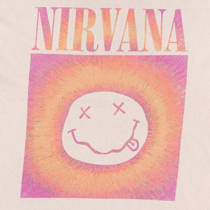 NIRVANA Nirvana Band T-shirt, Band T, Men's L size cotton Beige type Vintage Second Hand