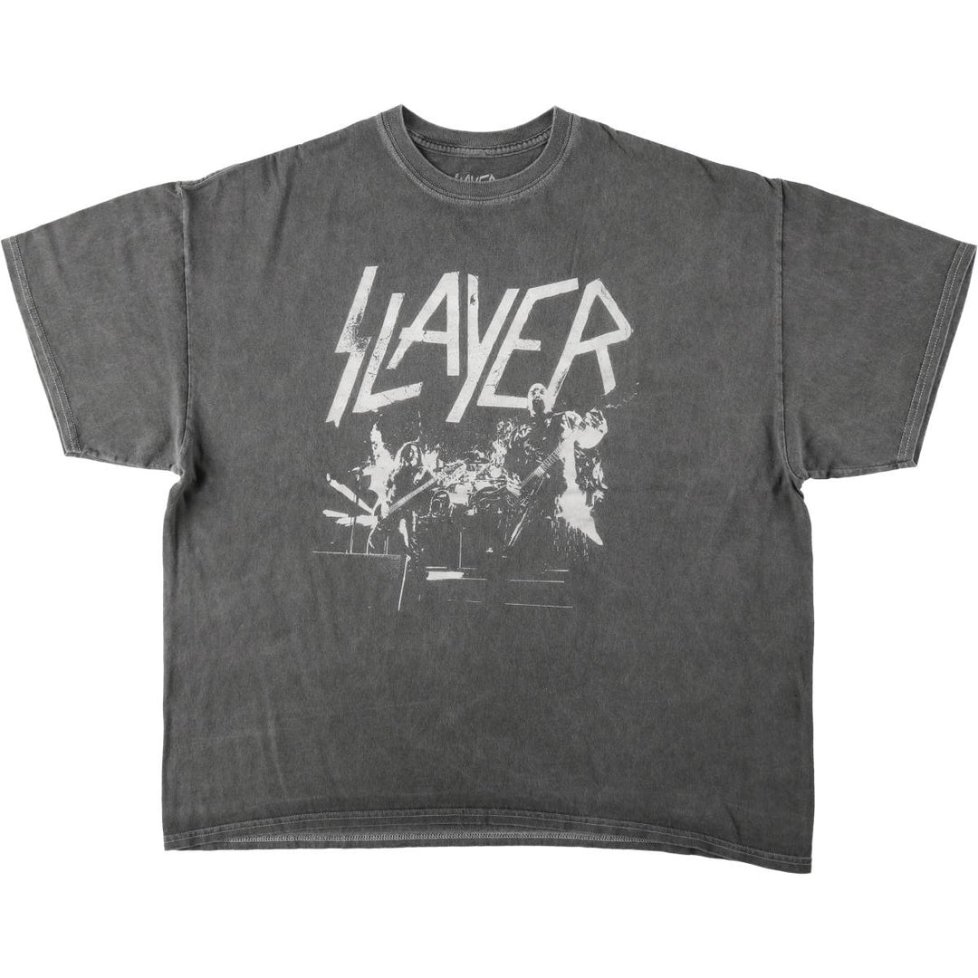 SLAYER Band T-shirt, Men's L size cotton gray type Vintage Second Hand