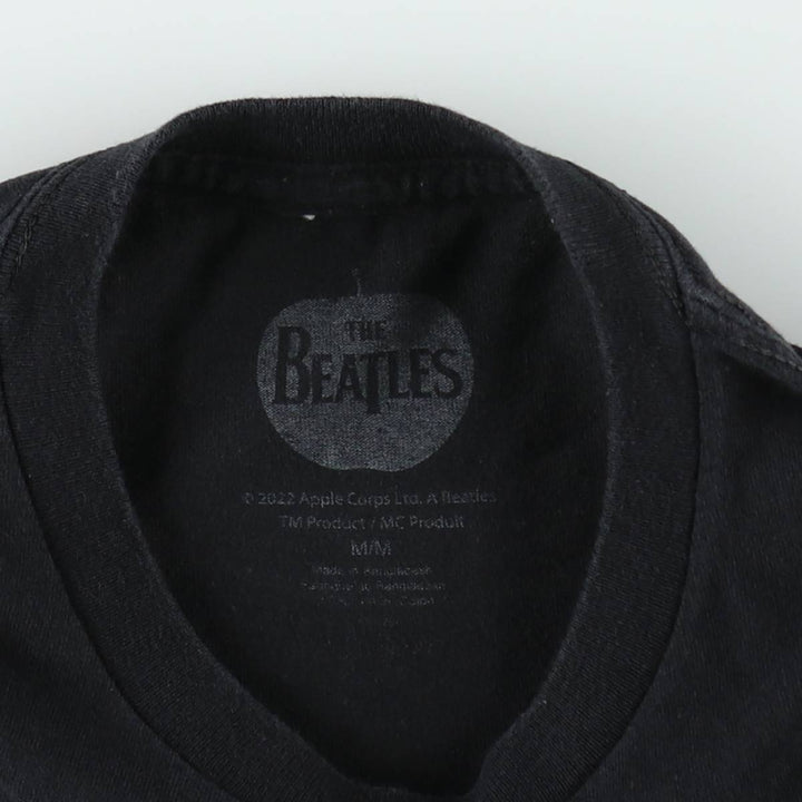 THE BEATLES Band T-shirt, Men's M size unclear black type Vintage Second Hand