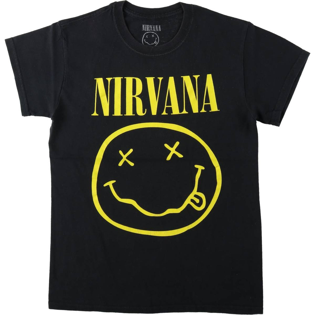 NIRVANA Nirvana Band T-shirt, Band T, Men's S size cotton black type Vintage Second Hand