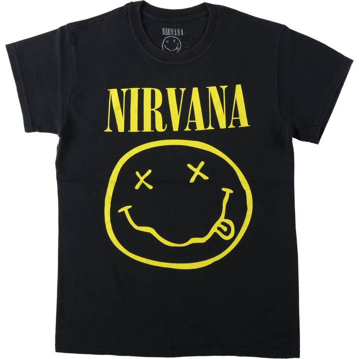 NIRVANA Nirvana Band T-shirt, Band T, Men's S size cotton black type Vintage Second Hand