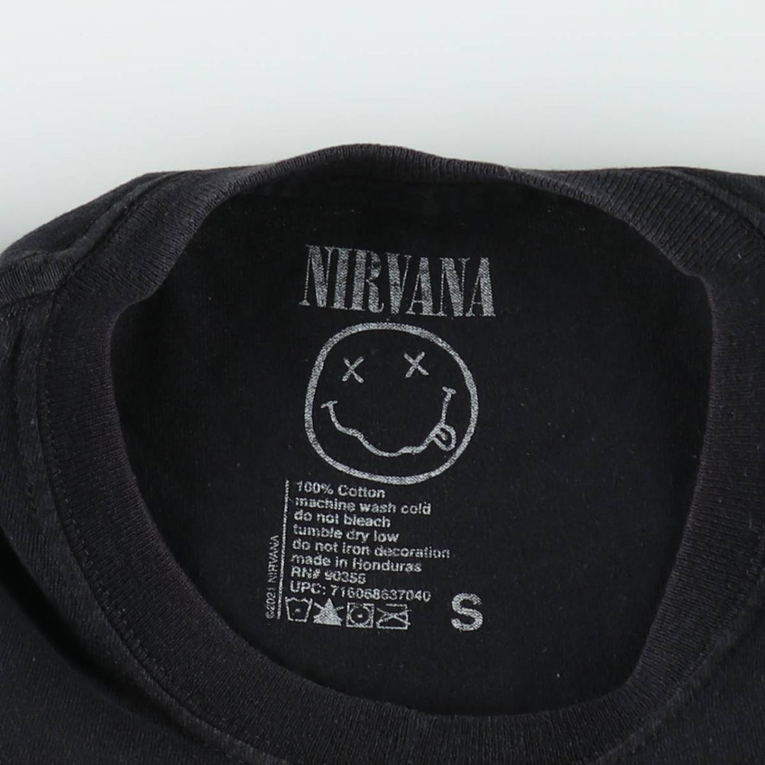 NIRVANA Nirvana Band T-shirt, Band T, Men's S size cotton black type Vintage Second Hand