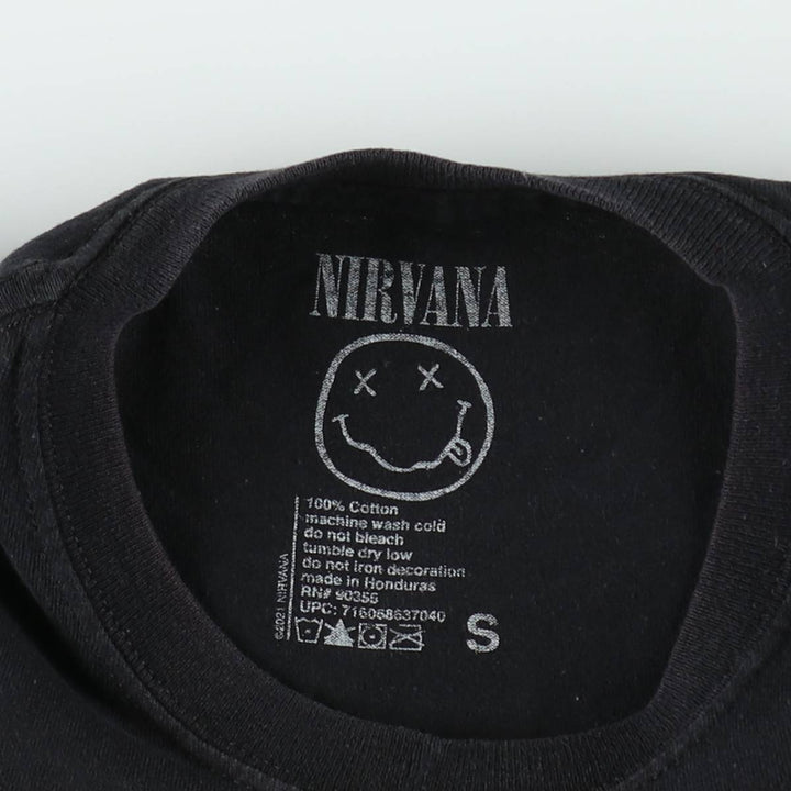NIRVANA Nirvana Band T-shirt, Band T, Men's S size cotton black type Vintage Second Hand