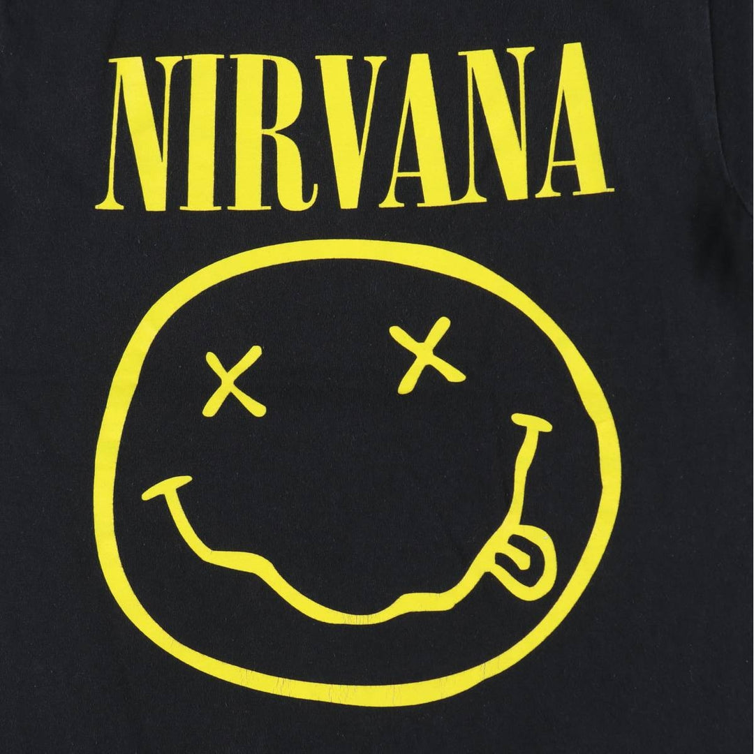 NIRVANA Nirvana Band T-shirt, Band T, Men's S size cotton black type Vintage Second Hand
