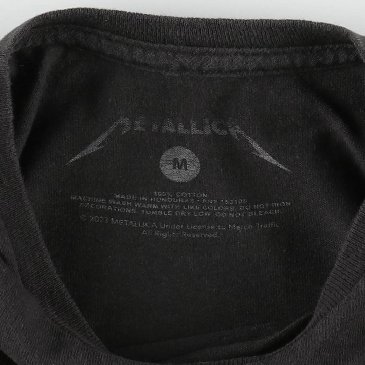 METALLICA Metallica Band T-shirt Band T Men's M size cotton Charcoal Vintage Second Hand
