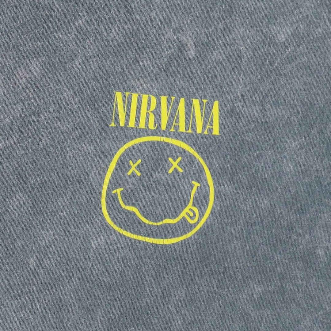 NIRVANA Nirvana Band T-shirt, Band T, Men's XL size cotton navy blue type Vintage Second Hand