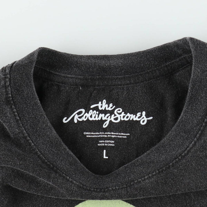 The Rolling Stones Band T-shirt, Band T, Men's L size cotton Charcoal Vintage Second Hand