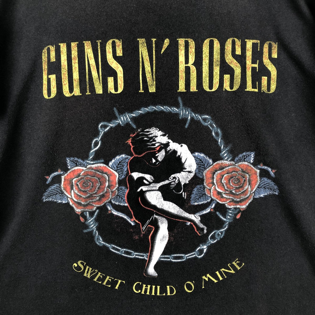 GUNS N' ROSES Guns N' Roses Band T-shirt Band T Men's L size cotton black type Vintage Second Hand