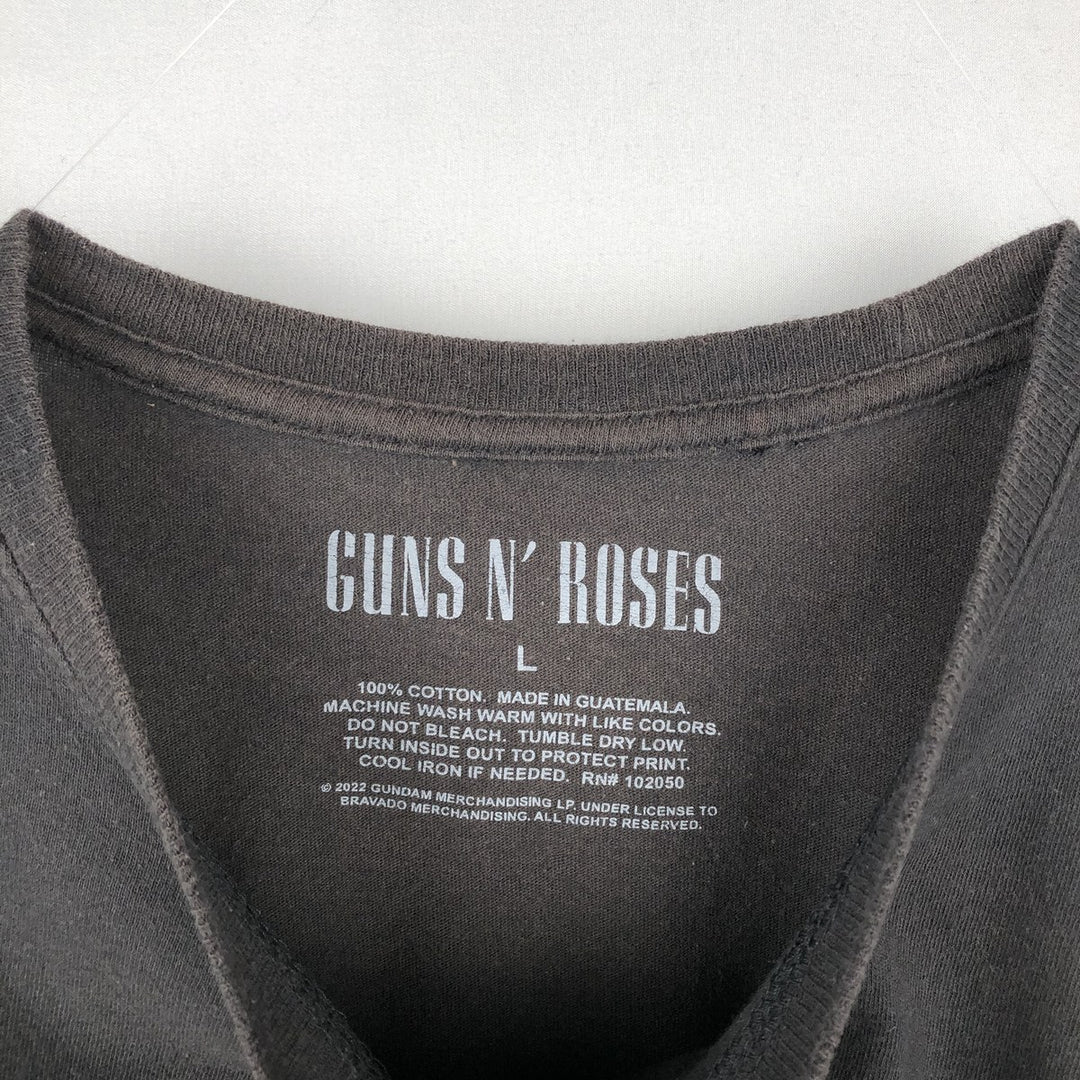 GUNS N' ROSES Guns N' Roses Band T-shirt Band T Men's L size cotton black type Vintage Second Hand