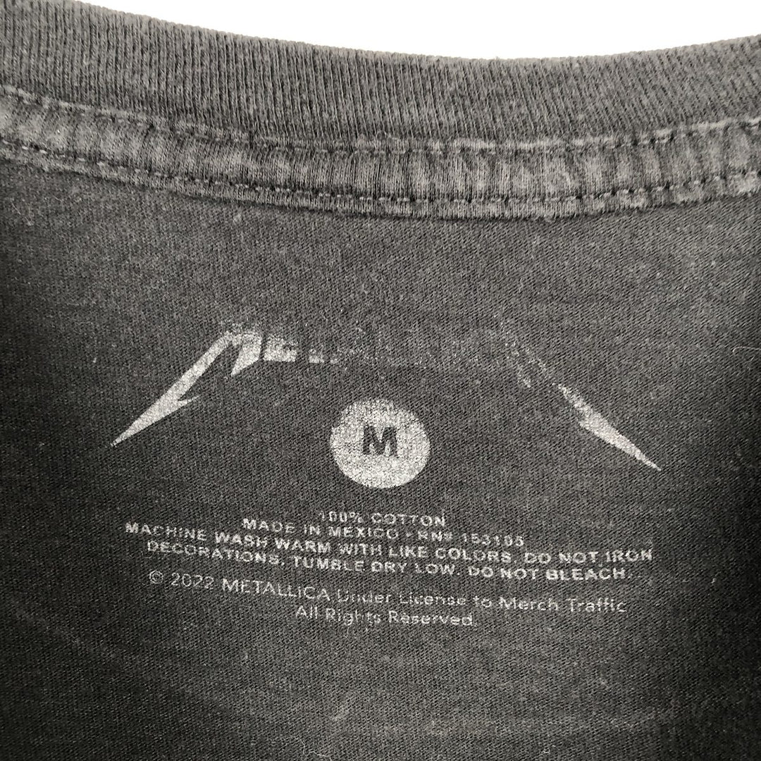 METALLICA Metallica Band T-shirt Band T Men's M size cotton black type Vintage Second Hand