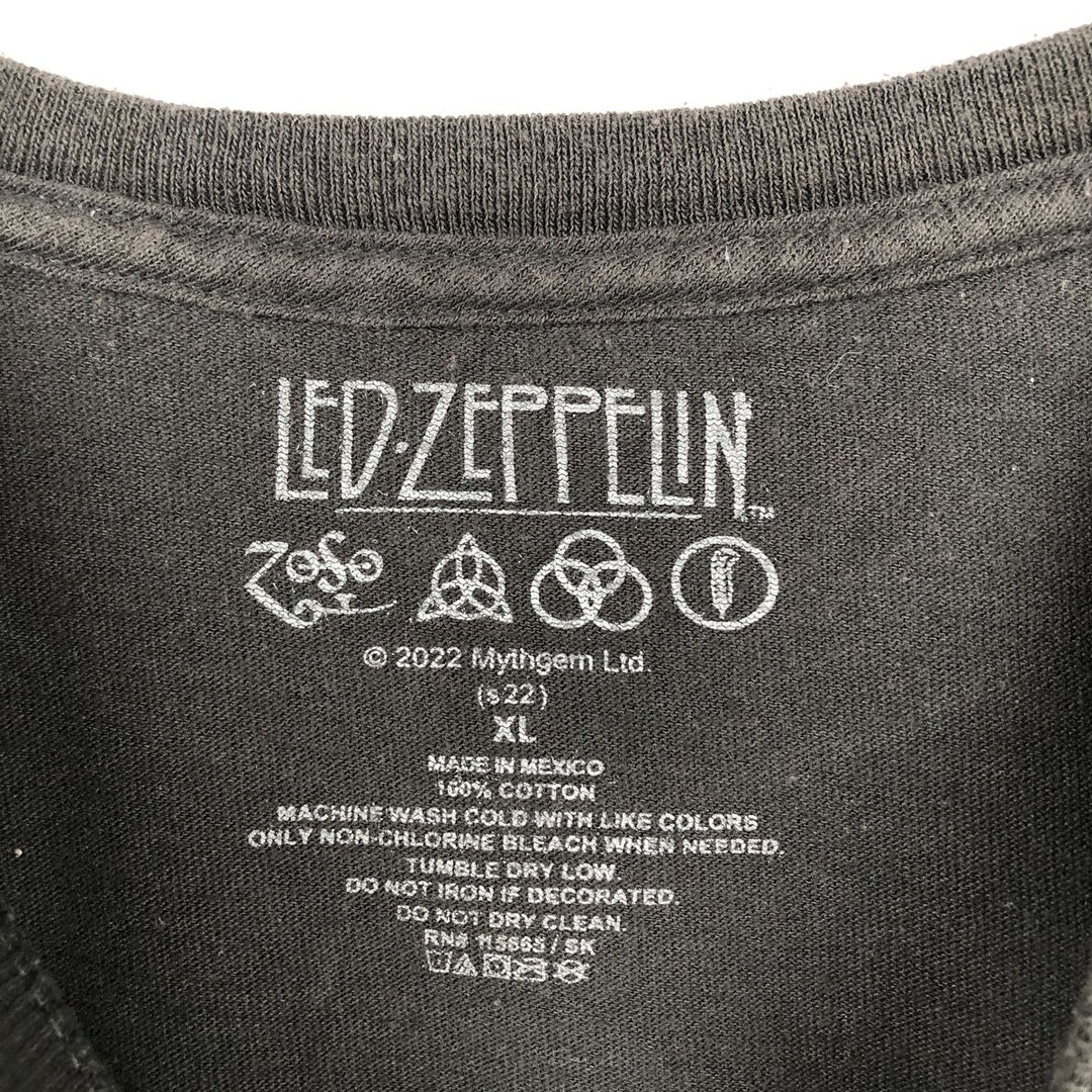 LED ZEPPELIN Led Zeppelin Band T-shirt Band T Men's XL cotton black type Vintage Second Hand