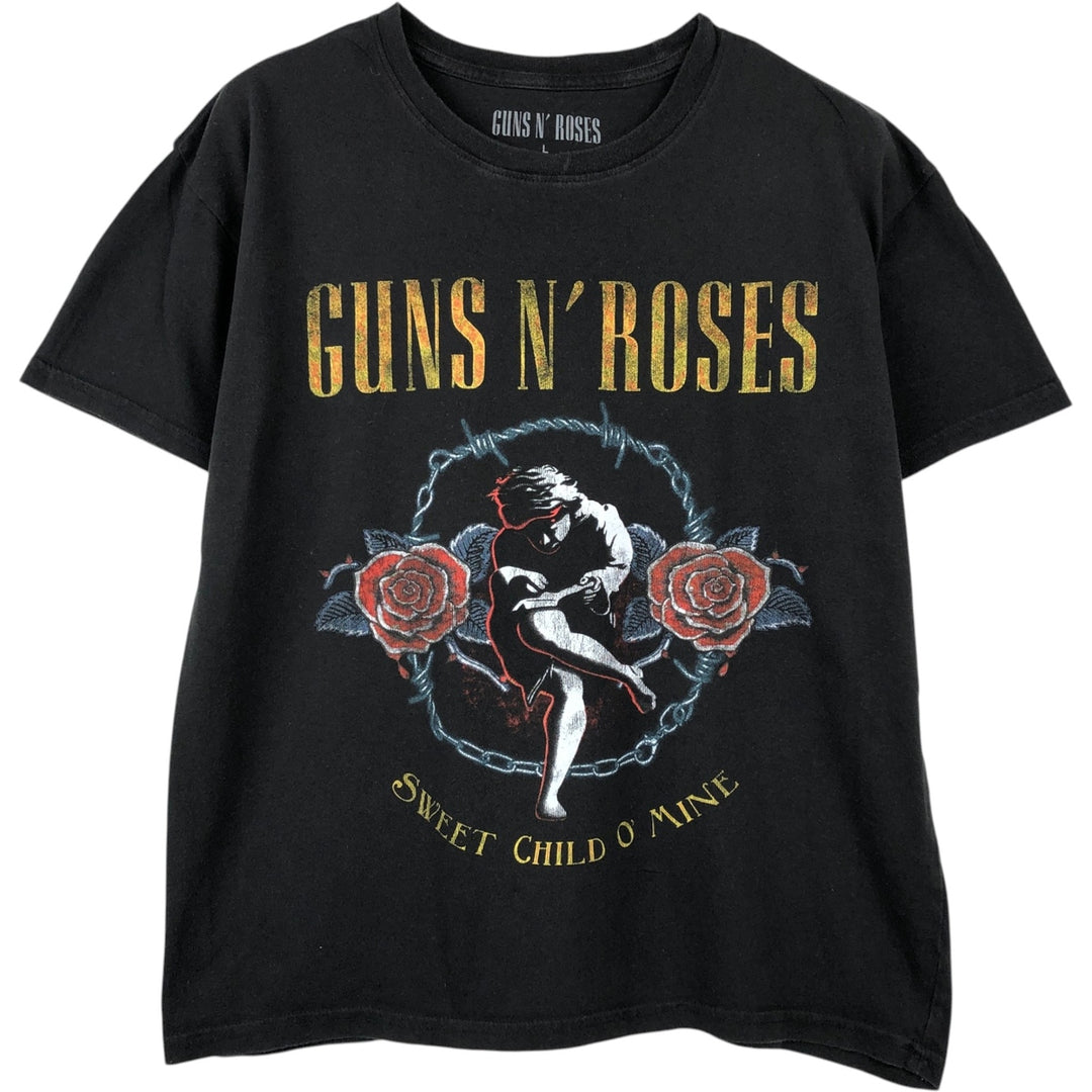 GUNS N' ROSES Guns N' Roses Band T-shirt Band T Men's L size cotton black type Vintage Second Hand