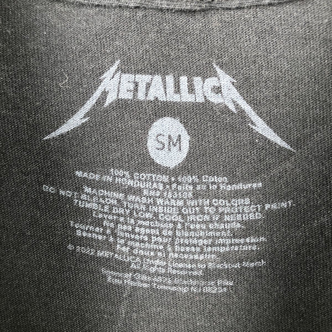 METALLICA Skull Pattern Band T-Shirt, Men's Size Small cotton black type Vintage Second Hand