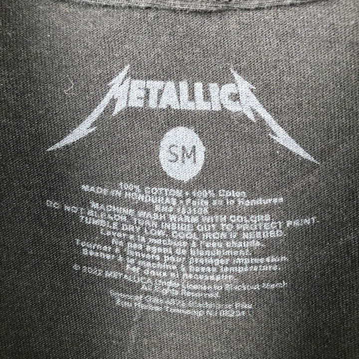 METALLICA Skull Pattern Band T-Shirt, Men's Size Small cotton black type Vintage Second Hand