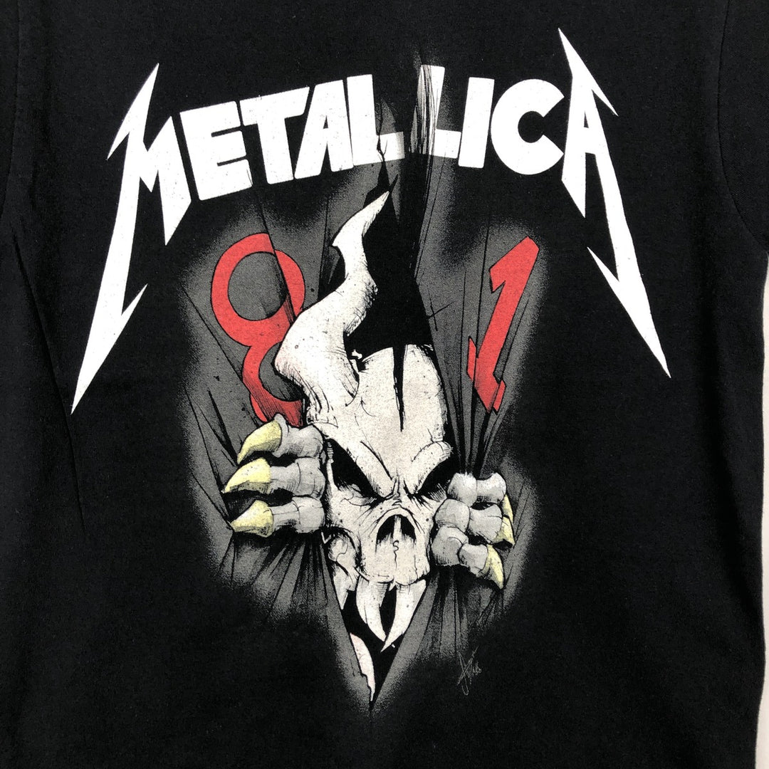 METALLICA Skull Pattern Band T-Shirt, Men's Size Small cotton black type Vintage Second Hand