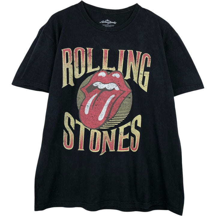 The Rolling Stones Band T-shirt, Men's XL cotton black type Vintage Second Hand