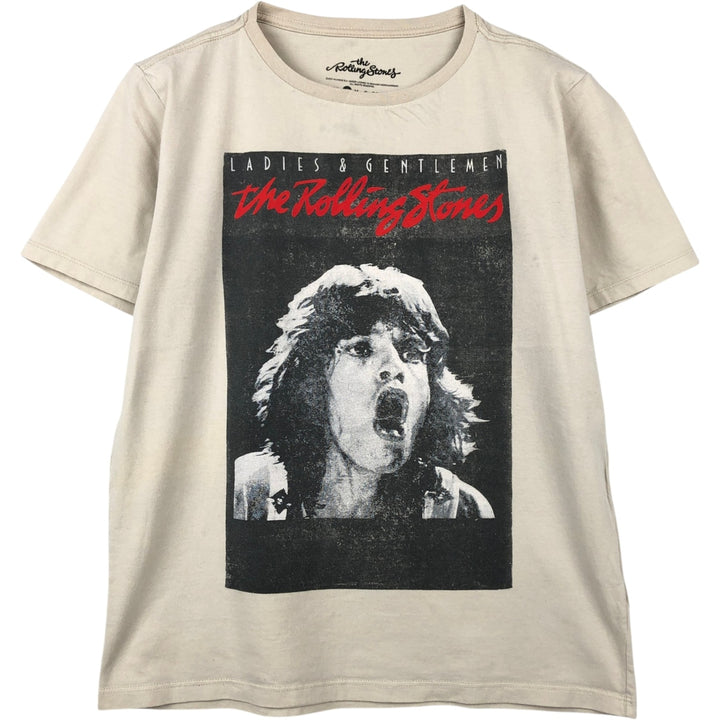 The Rolling Stones Band T-shirt, Men's M size cotton Beige type Vintage Second Hand