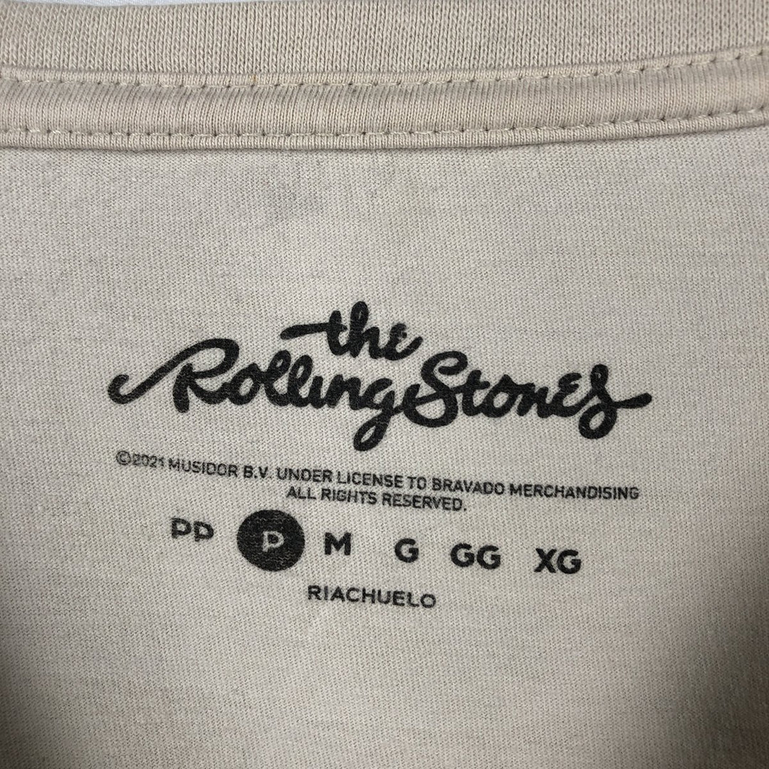 The Rolling Stones Band T-shirt, Men's M size cotton Beige type Vintage Second Hand