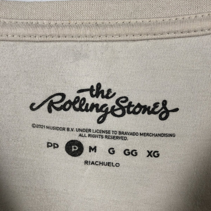 The Rolling Stones Band T-shirt, Men's M size cotton Beige type Vintage Second Hand