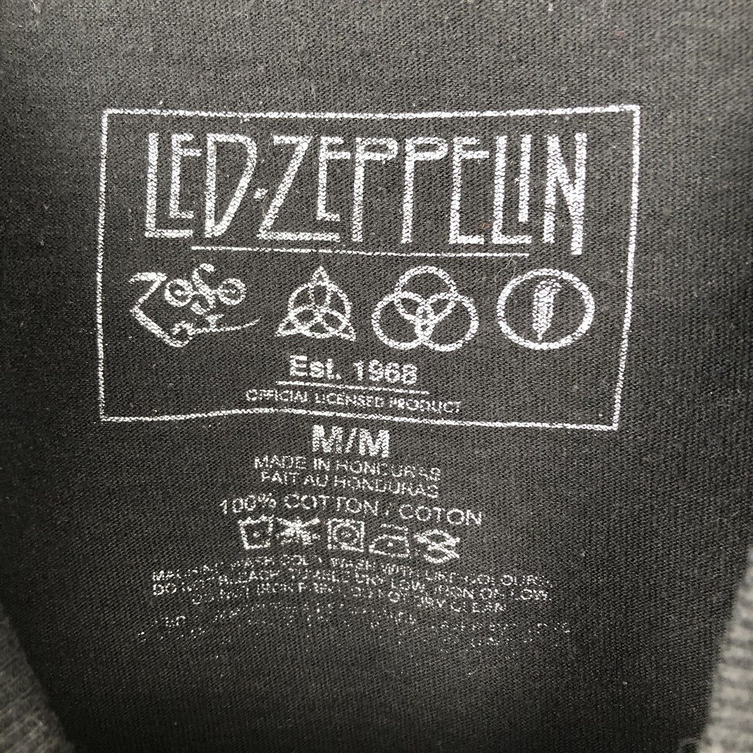 LED ZEPPELIN Led Zeppelin Band T-shirt Band T Men's M size cotton black type Vintage Second Hand
