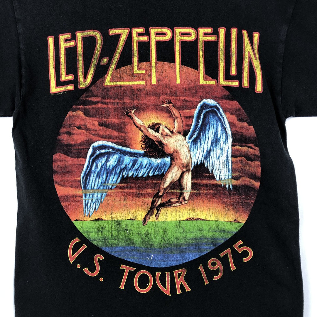 LED ZEPPELIN Led Zeppelin Band T-shirt Band T Men's M size cotton black type Vintage Second Hand