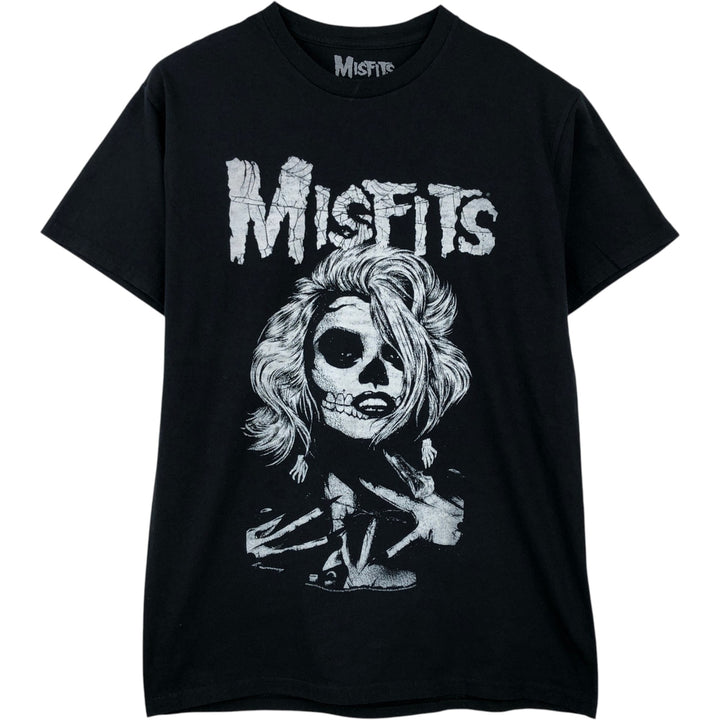 MISFITS Skull Pattern Band T-shirt, Men's M size cotton black type Vintage Second Hand