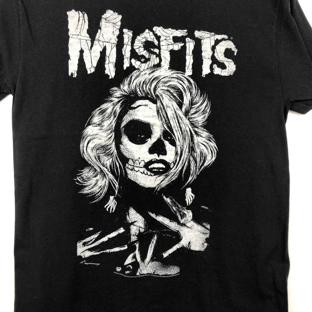 MISFITS Skull Pattern Band T-shirt, Men's M size cotton black type Vintage Second Hand