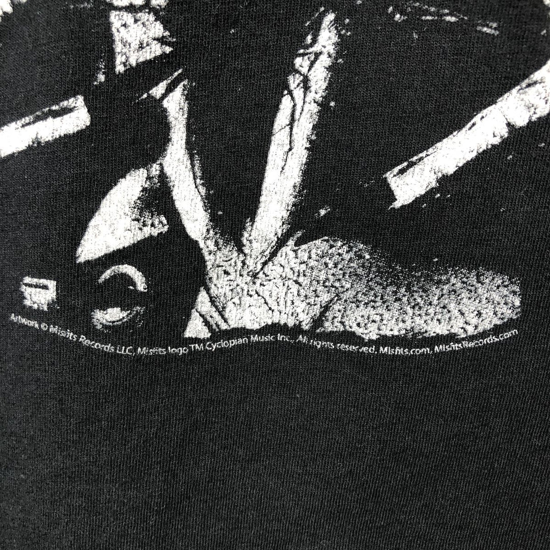MISFITS Skull Pattern Band T-shirt, Men's M size cotton black type Vintage Second Hand