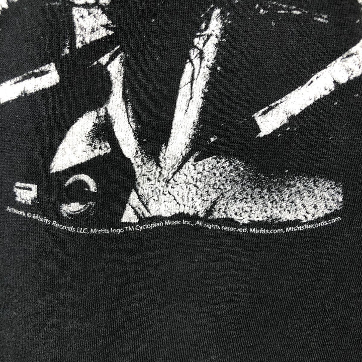 MISFITS Skull Pattern Band T-shirt, Men's M size cotton black type Vintage Second Hand