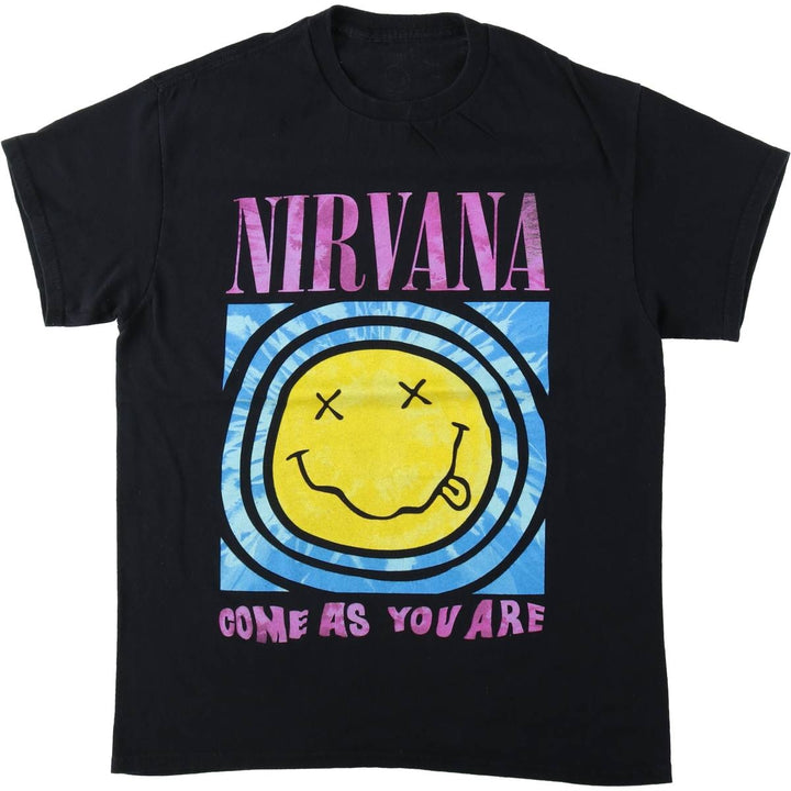 NIRVANA Nirvana Band T-shirt, Band T, Men's M size cotton black type Vintage Second Hand