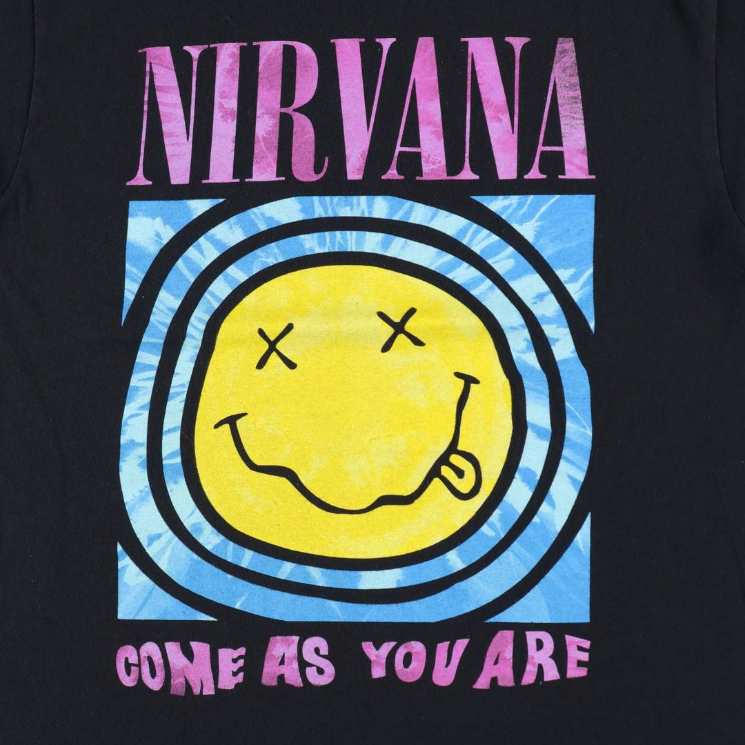 NIRVANA Nirvana Band T-shirt, Band T, Men's M size cotton black type Vintage Second Hand