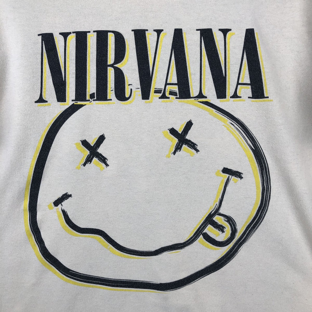 NIRVANA Nirvana Band T-shirt, Band T, Men's M size cotton Beige type Vintage Second Hand
