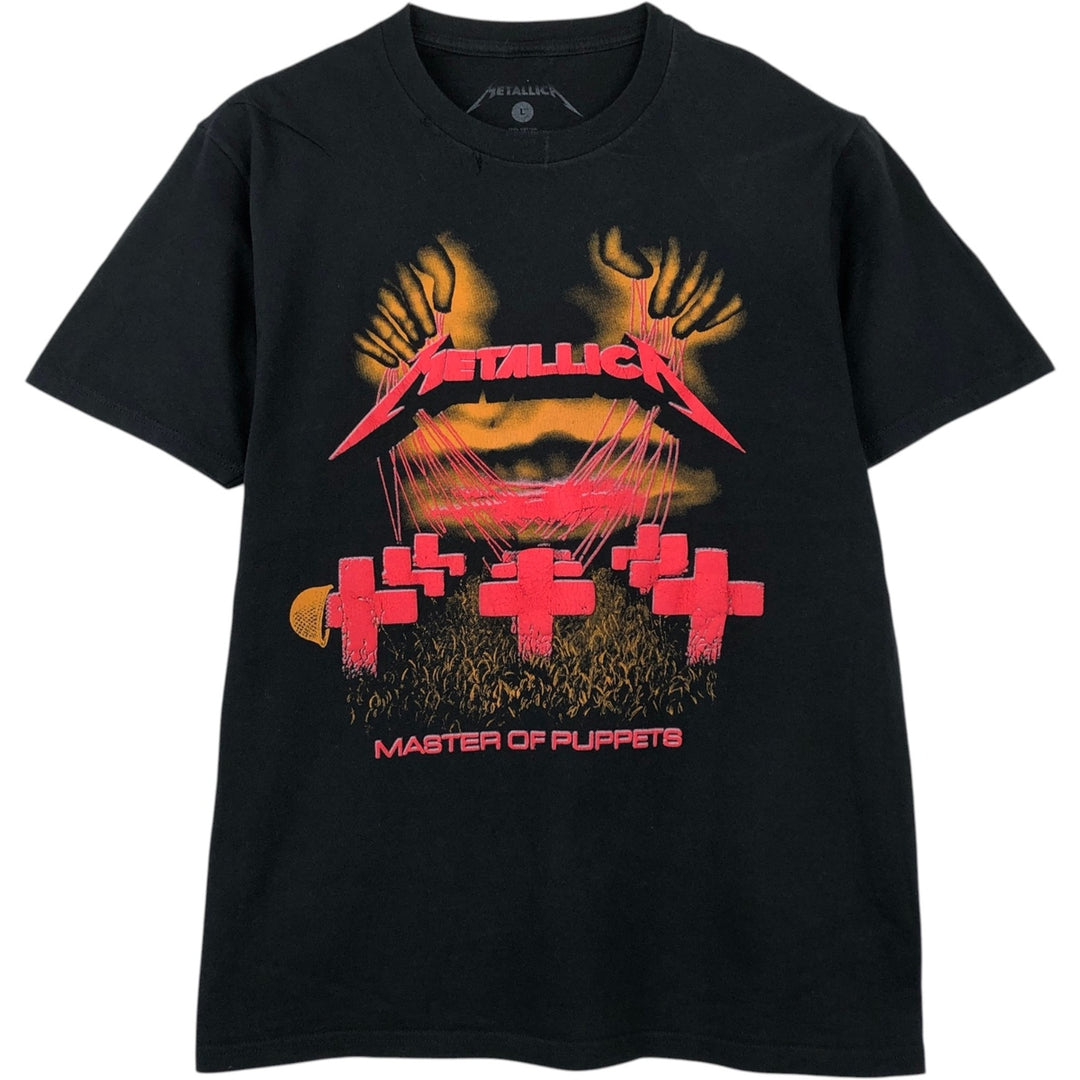 METALLICA Metallica Band T-shirt Band T Men's L size cotton black type Vintage Second Hand