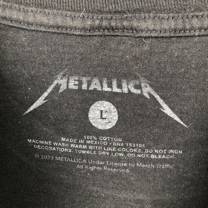 METALLICA Metallica Band T-shirt Band T Men's L size cotton black type Vintage Second Hand