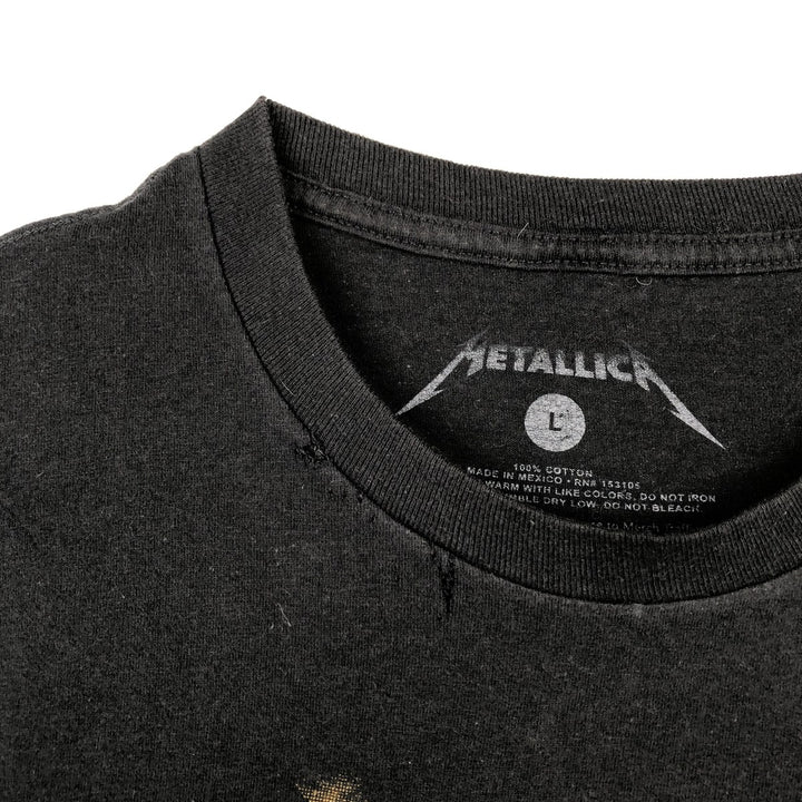 METALLICA Metallica Band T-shirt Band T Men's L size cotton black type Vintage Second Hand