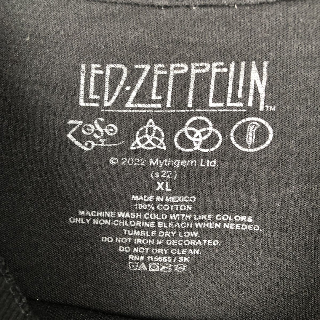 LED ZEPPELIN Led Zeppelin Band T-shirt Band T Men's XL cotton black type Vintage Second Hand