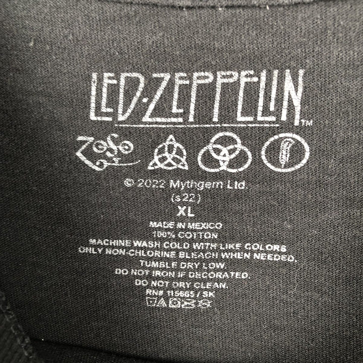 LED ZEPPELIN Led Zeppelin Band T-shirt Band T Men's XL cotton black type Vintage Second Hand